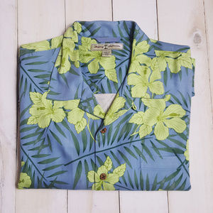 Tommy Bahama Hawaiian Shirt Large Silk Mens Aloha